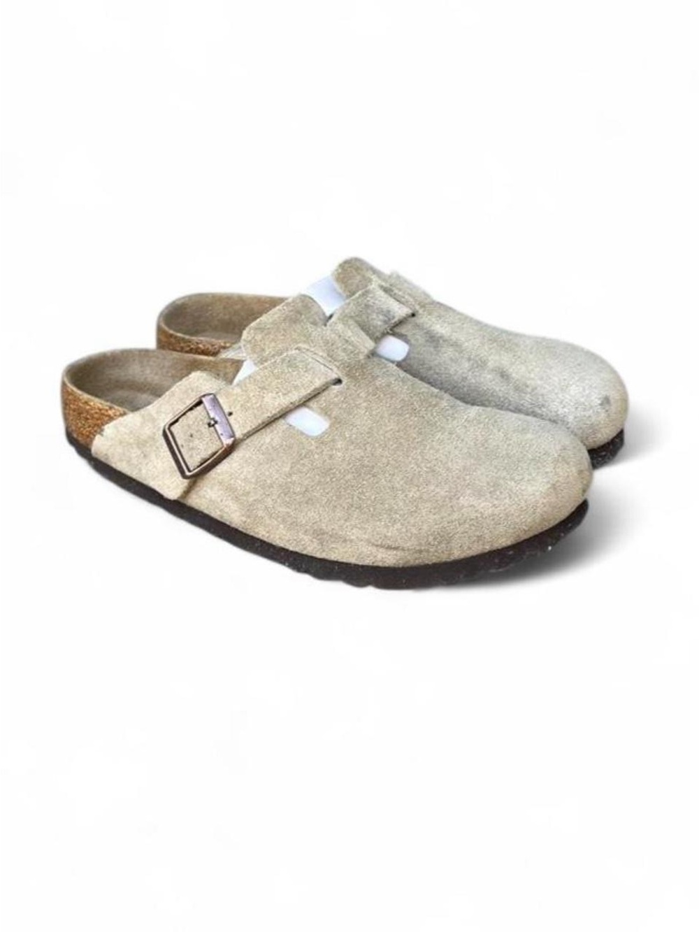 Birkenstock Boston Taupe Suede Soft Footbed Clogs EU 38 Women’s 7 Narrow